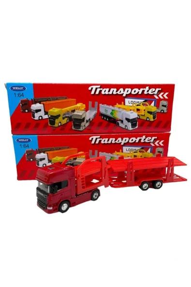 1:64 ÖLÇEK SCANİA METAL TIR V8 R730 İKİ KATLI ARABA TAŞIYICI ürün görseli 1