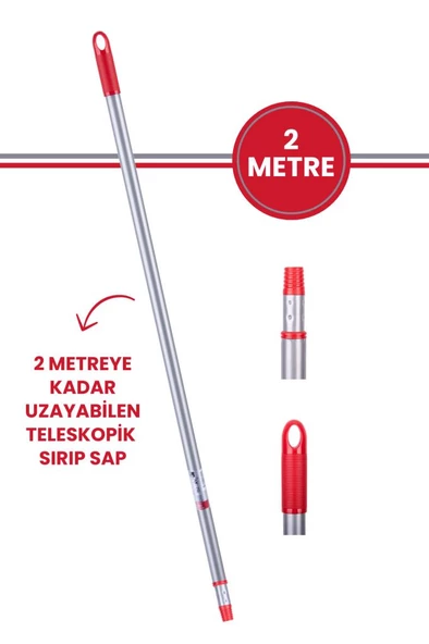 Flora Teleskopik Uzatmalı Metal Sırık Sap 2 Metre Yeni Tasarım ürün görseli 1