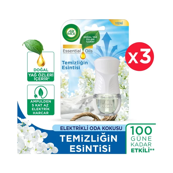 Air Wick Elektrikli Oda Kokusu Cihaz Temizliğin Esintisi x 3 Adet ürün görseli 1
