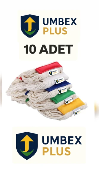 Umbex Plus Islak Saçaklı Temizlik Arabası Dar Mop 350 gr Yedeği Ekstra Karbeyaz Yüzey Temizlik (10'LU PAKET) ürün görseli 1