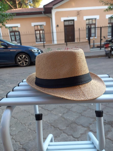 salarticaret Unisex Fötr Şapka Paper Kumaş bej rengi ürün görseli 1