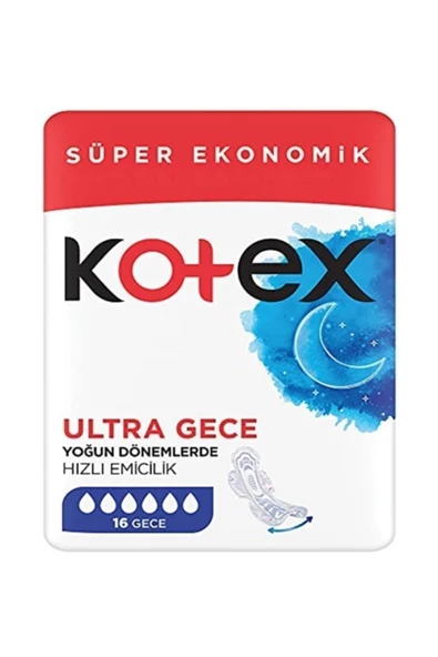 Kotex Hijyenik Ped Ultra Gece 16'lı ürün görseli 1