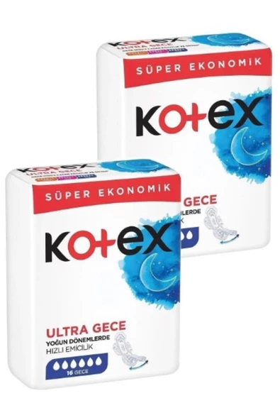 Kotex Ultra Hijyenik Ped Gece 2 X 16'lı ürün görseli 1