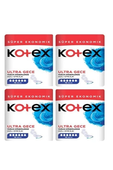 Kotex Ultra Quadro Süper Eko Gece 16 Lı X 4 Adet ürün görseli 1