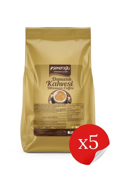 Şekeroğlu Osmanlı Kahvesi Toz 5x1000 Gr ürün görseli 1