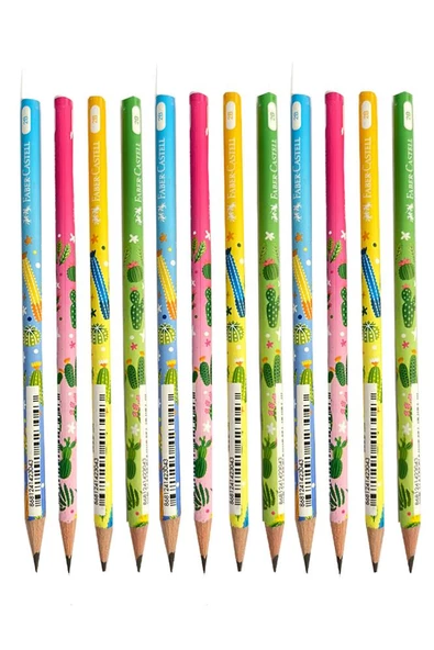 Kaktüs Yuvarlak Kurşun Kalem 12 Adet 1 Paket Faber Kurşun Kalem 2B Siyah Kurşun Kalem Kaktüs Desenli 2B Kalem ürün görseli 1