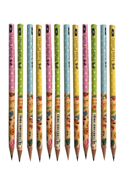 Sevimli Dostlar Yuvarlak Kurşun Kalem 12 Adet 1 Paket Faber Kurşun Kalem 2B Siyah Kurşun Kalem Sevimli Dostlar Desenli 2B Kalem ürün görseli 1