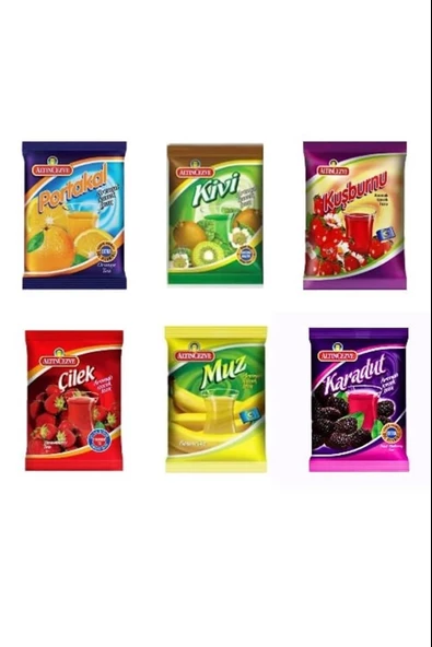 Altıncezve 6 lı Paket (Portakal-Kivi-Kuşburnu-Çilek-Muz-Karadut) 250 Gr Içecek Tozu ürün görseli 1
