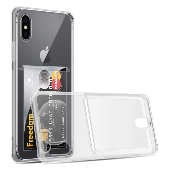 Gpack Apple iPhone Xs Kılıf 1 Adet Kartlıklı Silikon Kamera Korumalı ürün görseli 1