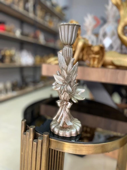 Şamdan mumluk çiçek şamdan polyester - Resim 8