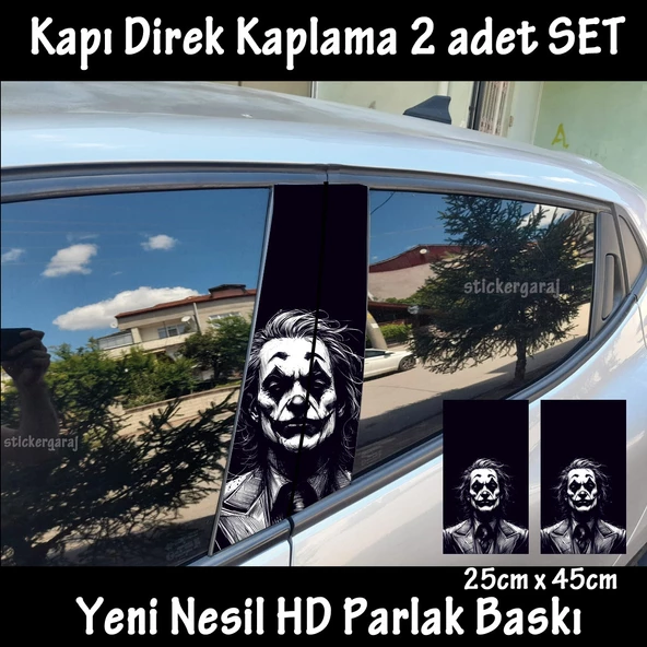 joker oto kapı sticker 2li sağ sol kapı direk için folyo kaplama - tuning modifiye görünüm ürün görseli 1