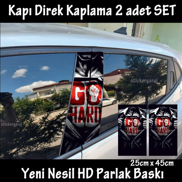hard oto kapı sticker 2li sağ sol kapı direk için folyo kaplama - tuning modifiye görünüm ürün görseli 1