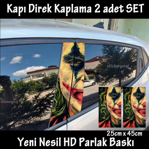 palyaço oto kapı sticker 2li sağ sol kapı direk için folyo kaplama - tuning modifiye görünüm ürün görseli 1