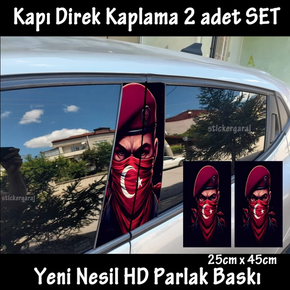 ayyılıdz özel güvenlik oto kapı sticker 2li sağ sol kapı direk için folyo kaplama - tuning modifiye görünüm ürün görseli 1