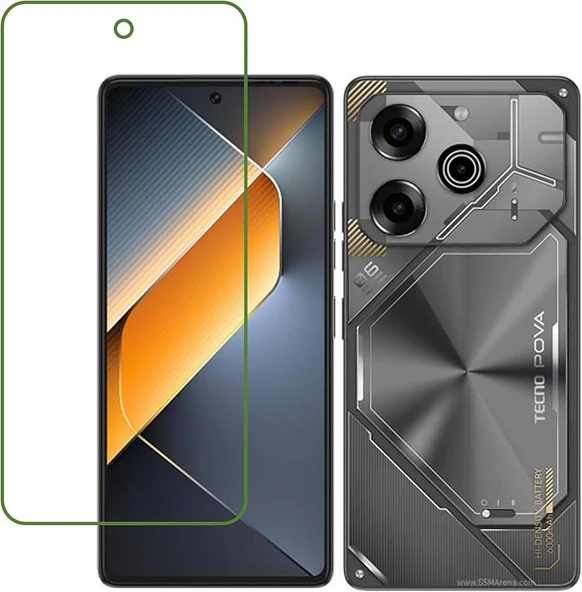 Tecno Pova 6 Pro ile Uyumlu Şeffaf 9H Esnek Nano Ekran Koruyucu ürün görseli 1