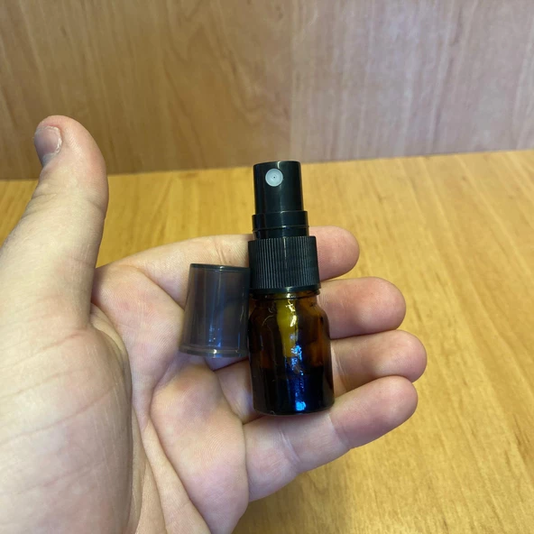 3 Ml Amber Cam Şişe Siyah Spreyli ,  3Cc Kahverengi Spreyli Boş Şişe x 6 Adet ürün görseli 1