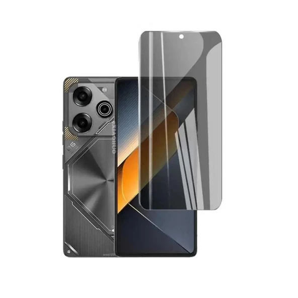 Tecno Pova 6 Pro ile Uyumlu HAYALET(Privacy) Esnek 9H Nano Kırılmayan Ekran Koruyucu ürün görseli 1