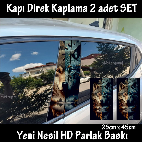 kurt oto kapı sticker 2li sağ sol kapı direk için folyo kaplama - tuning modifiye görünüm ürün görseli 1