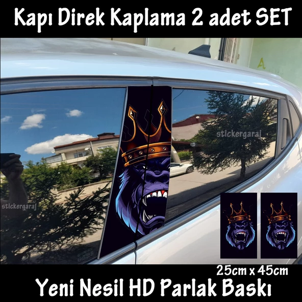 maymunlar cehennemi oto kapı sticker 2li sağ sol kapı direk için folyo kaplama - tuning modifiye görünüm ürün görseli 1