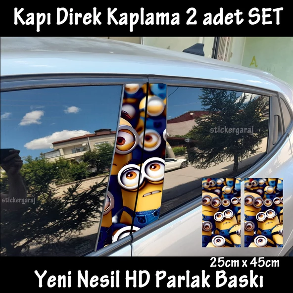 animasyon oto kapı sticker 2li sağ sol kapı direk için folyo kaplama - tuning modifiye görünüm ürün görseli 1