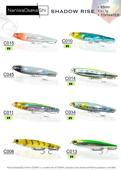 Naniwa Osaka Shi Shadow Rise 85mm 11.7gr Su Üstü Maket Balık ürün görseli 1