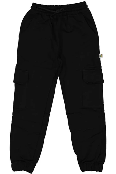 Çocuk Çift Kargo Cepli Paça Lastikli Eşofman Alt BGL-ST03864 ürün görseli 1