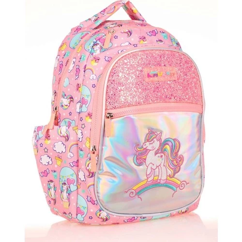 Kaukko Kids Aynalı Taşlı Unicorn Kız Çocuk Okul Sırt Çantası ürün görseli 1