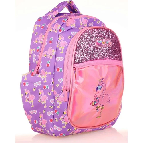 Kaukko Kids Aynalı Taşlı Flamingo Kız Çocuk Okul Sırt Çantası ürün görseli 1
