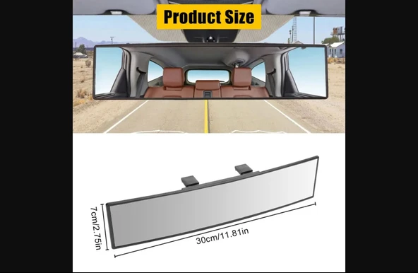 İlave Oto Iç Dikiz Aynası Bombeli Kıskaçlı Geçmeli Model 30cm ürün görseli 1