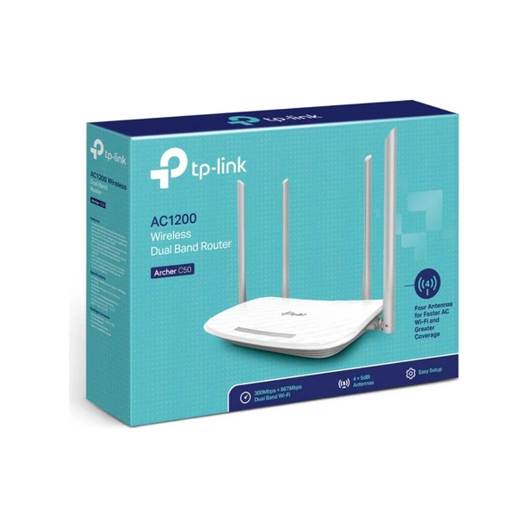 Tp-Link ARCHER-C50 4PORT 1200Mbps Kablosuz Router - Resim 3