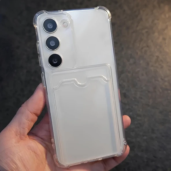Samsung Galaxy S24 Transparent Kartlıklı Antişok Kılıf Şeffaf ürün görseli 1