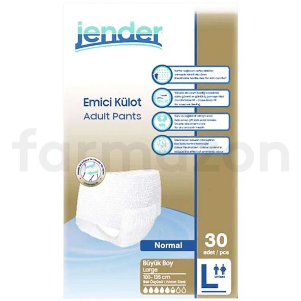 Jender Emici Külot Büyük Boy L 30'lu 2 Adet Hasta Bezi ürün görseli 1