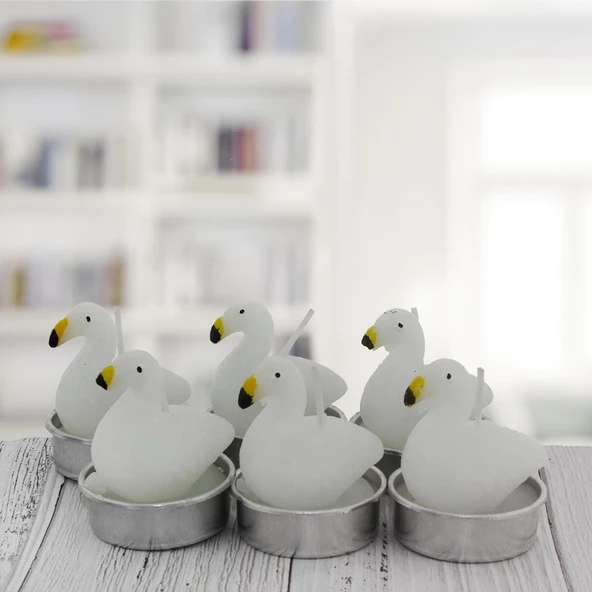 6 Adet 4cm Flamingo Tealight Mum - Resim 8