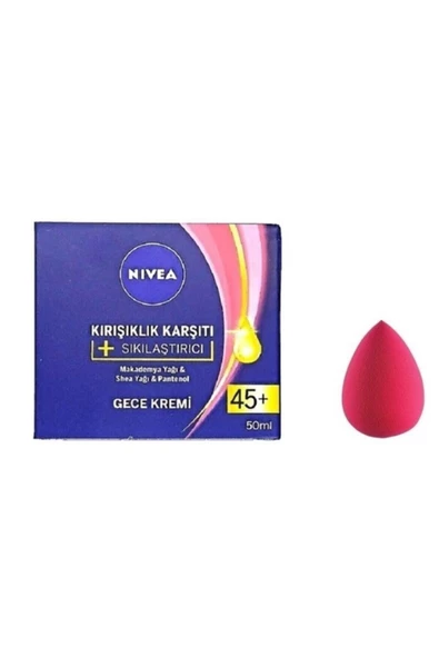 NIVEA GECE KREMİ 50ML- KIRIŞIKLIK KARŞITI+SIKILAŞTIRICI 45+ YAŞ ürün görseli 1
