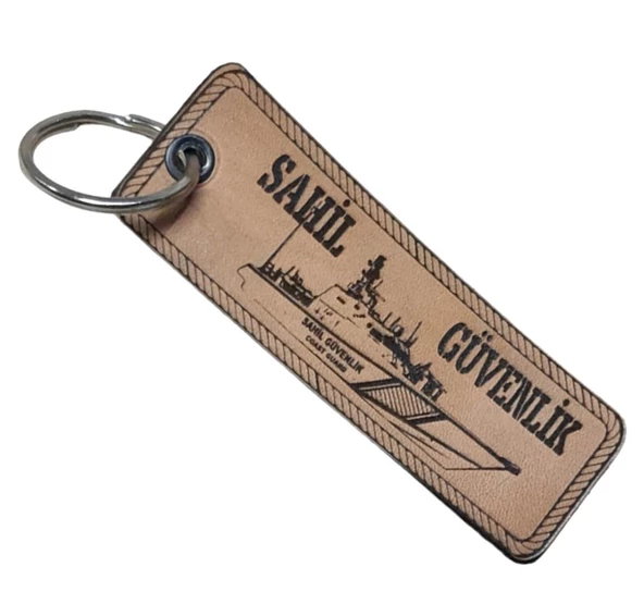 Sahil Güvenlik Deri Anahtarlık  - Arma - Leather Key Holder ürün görseli 1
