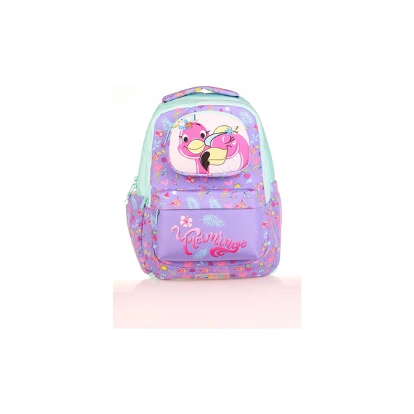 Kaukko Kids Sırt Çantası Toys Flamingo Lila Turkuaz Okul Sırt Çantası ürün görseli 1