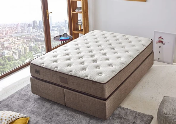 Organic Cotton Yatak 80x190 Tek Kişilik Doğal Pamuk Kumaşlı Ekstra Lüks Yumuşak Yatak 32 cm ürün görseli 1