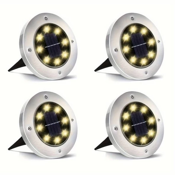 4'lü Solar Panelli Kazıklı Bahçe Aydınlatması - Resim 6