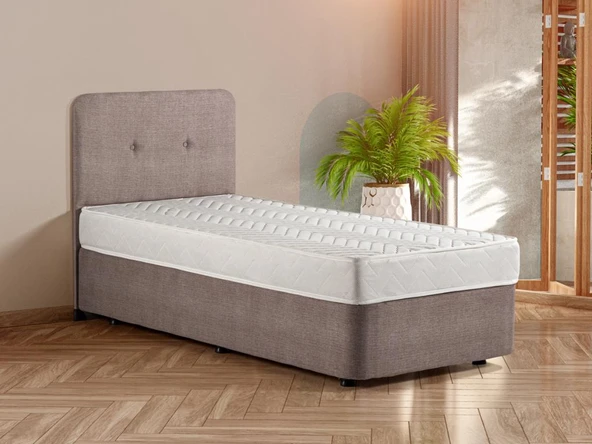 Luna Yatak Baza Başlık Seti  100x200 cm Tek Kişilik Ortopedik Set Sağlamlaştırılmış Sandıklı Baza ürün görseli 1