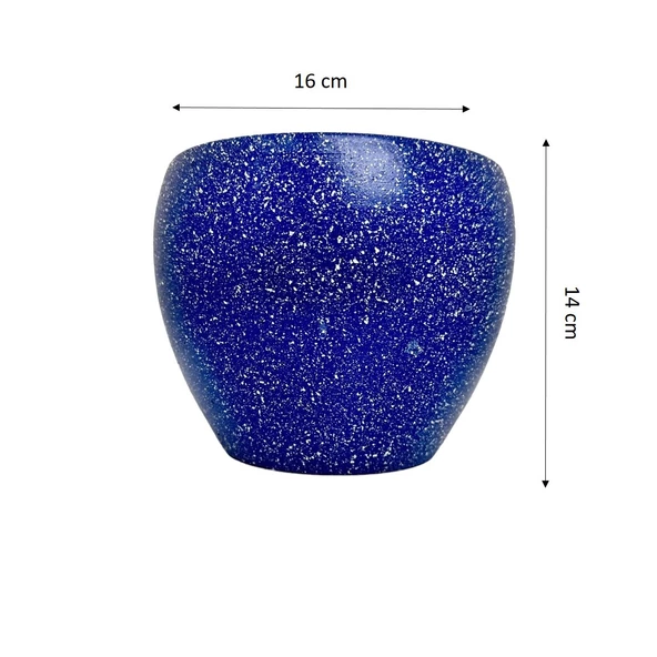 Bitki Tasarımı Lacivert Granit Toprak Saksı Saksılık Salon Çiçeklik - 15 CM ürün görseli 1