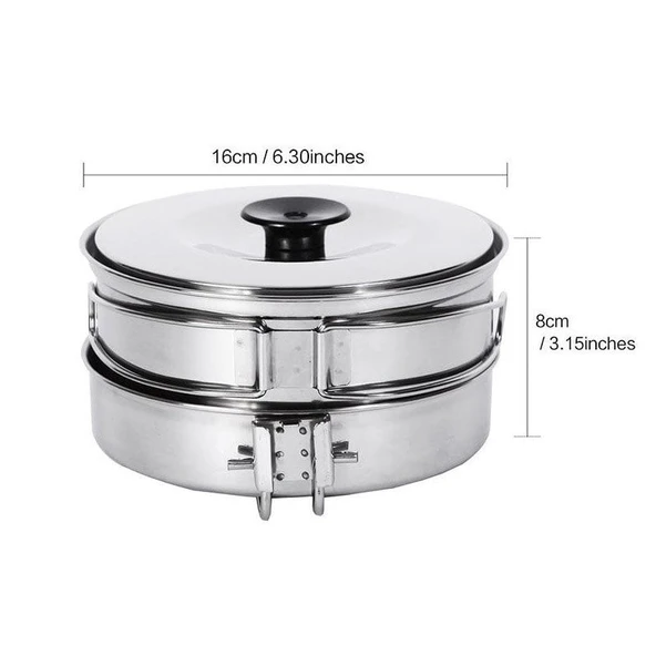 Kingcamp Backpacker Iii Silver Yemek Set (2 Kisi) - Resim 4