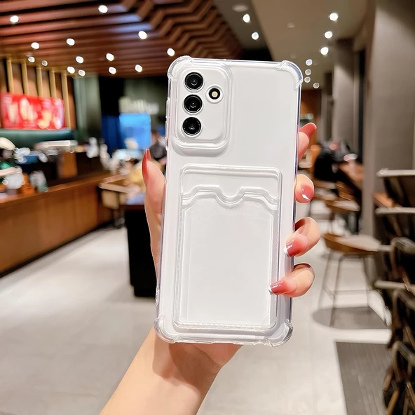 Xiaomi Poco X5 Transparent Kartlıklı Antişok Kılıf Şeffaf ürün görseli 1