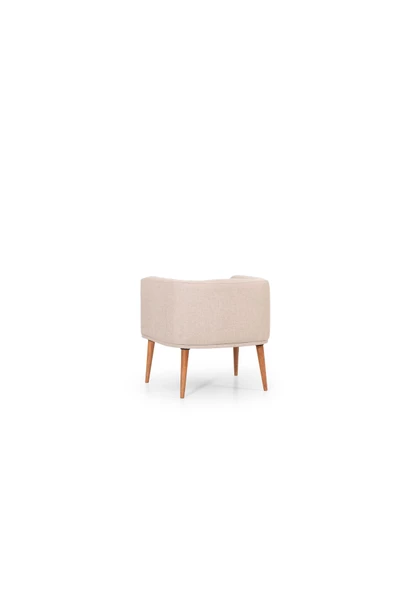 MELLMOD Dynamic Mod Ahşap Ayak Berjer Krem - Resim 5