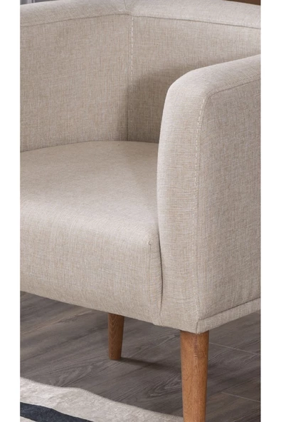 MELLMOD Dynamic Mod Ahşap Ayak Berjer Keten - Resim 3
