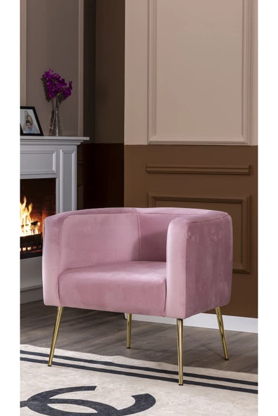 MELLMOD Dynamic mod Gold Metal Ayak Berjer pembe ürün görseli 1