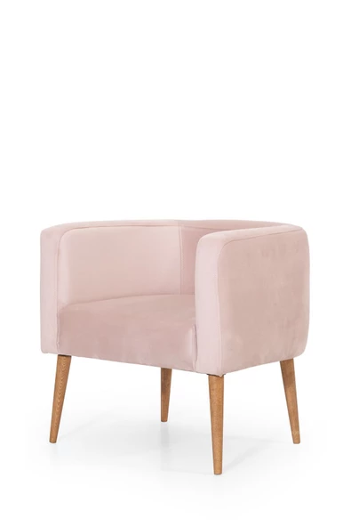 MELLMOD Dynamic Mod Ahşap Ayak Berjer Pembe - Resim 5