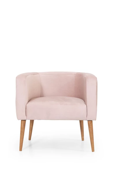 MELLMOD Dynamic Mod Ahşap Ayak Berjer Pembe - Resim 4