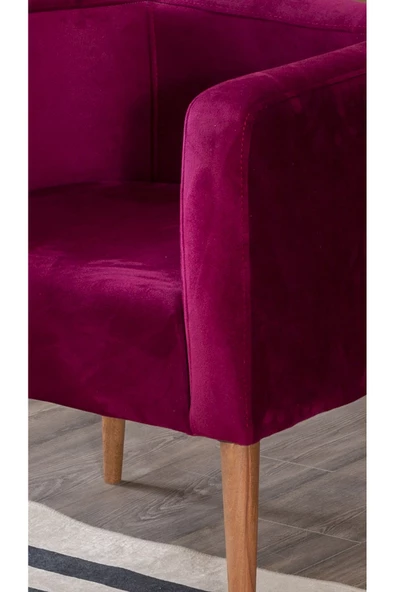 MELLMOD Dynamic mod Ahşap Ayak Berjer fuşya - Resim 3