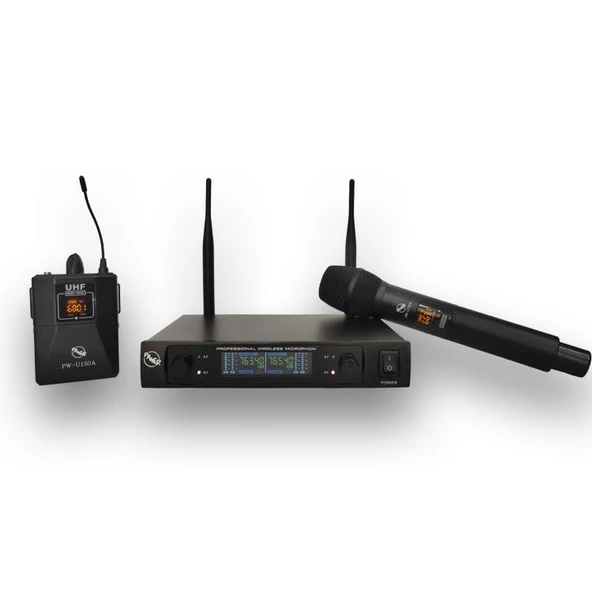 Pawer PW-U150A (EY) Kablosuz UHF Mikrofon Seti: El, Yaka ve Kafa Mikrofonu ürün görseli 1