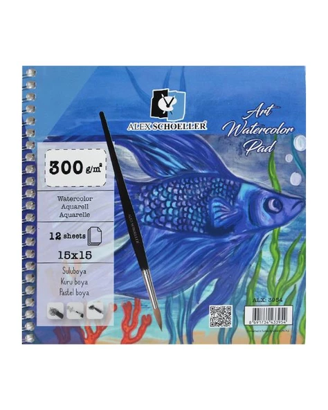 Alex Schoeller Sulu Boya Defteri 300gr 15x15cm ürün görseli 1